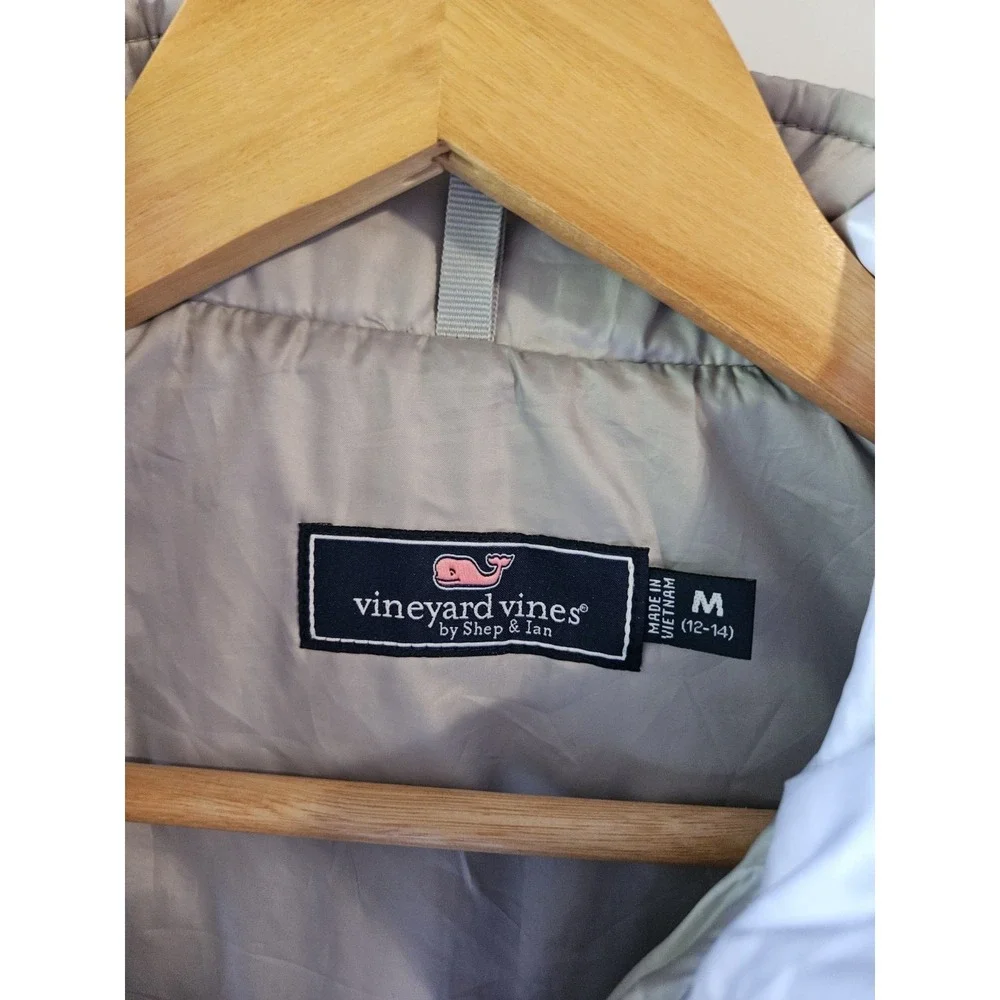 Vineyard Vines Kids Quilted Puffer Vest Gray Full Zip‎ Youth Medium 12-14